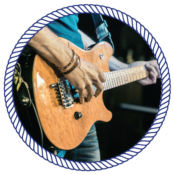 Entertainment man playing the guitar